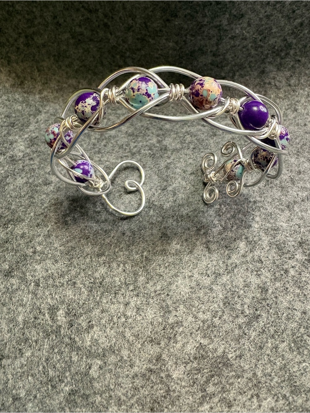 Women’s Bracelet, Sea Sediment natural stones , Bendable to fit